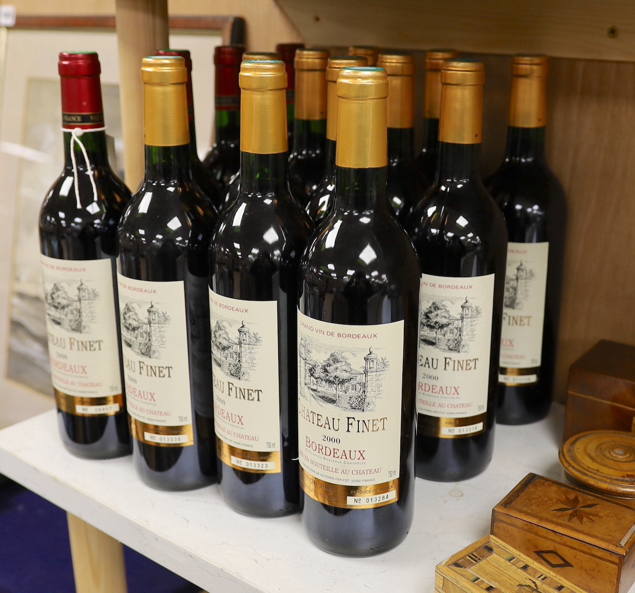 Fifteen bottles of Chateau Finet - Bordeaux, 2000